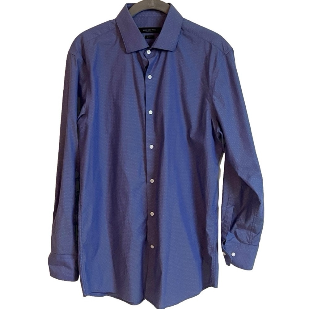 Marc New York Men’s Long Sleeve Button Down Dress Shirt Blue White Sz 15-15 1/2